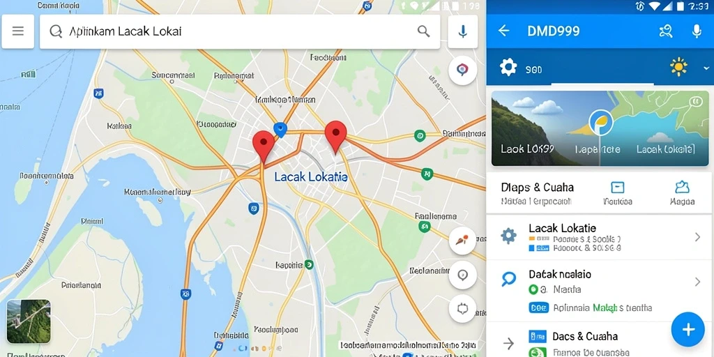 Antarmuka DMD999 menampilkan peta interaktif dan lokasi pengguna.