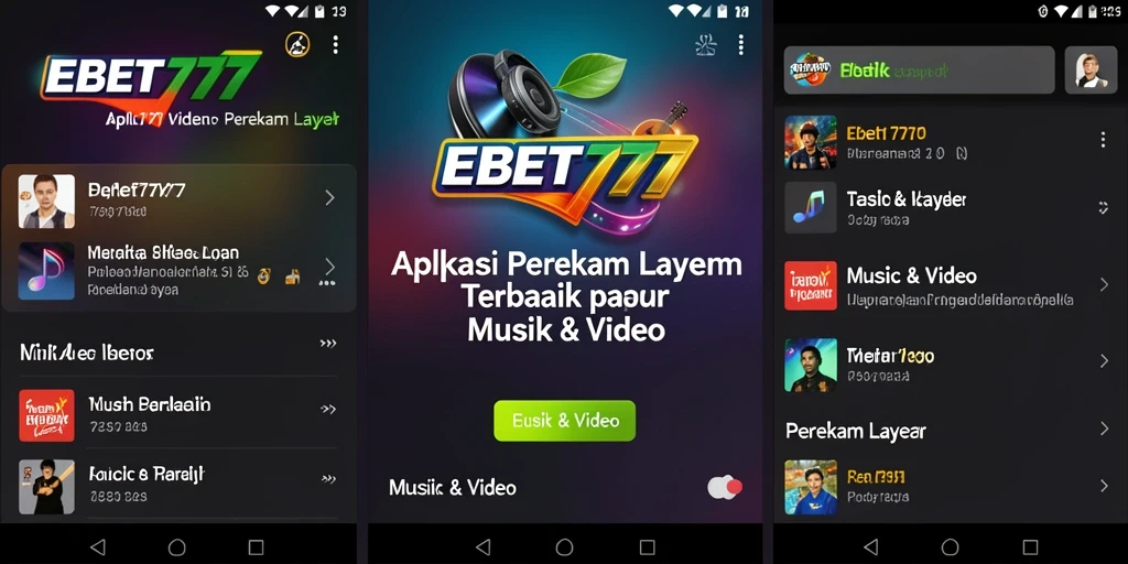 Tampilan antarmuka EBET777 saat merekam layar dengan fitur audio.
