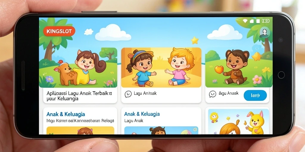 Tampilan antarmuka KINGSLOT yang cerah dan menarik untuk anak-anak.