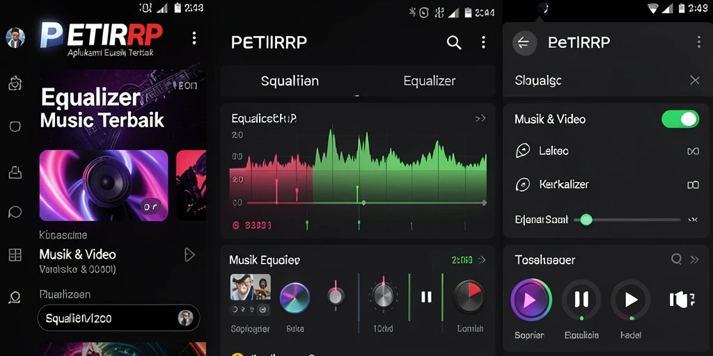 Tampilan antarmuka PETIRRP dengan fitur Equalizer yang mudah diakses.