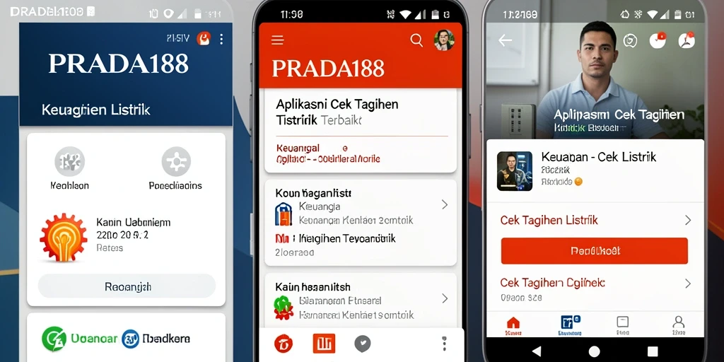 Antarmuka pengguna PRADA188 untuk pengecekan tagihan listrik.