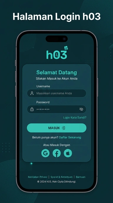 Tampilan halaman login h03
